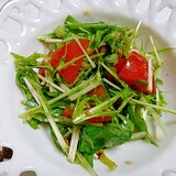 バルサミコドレッシングで～トマトと水菜のサラダ